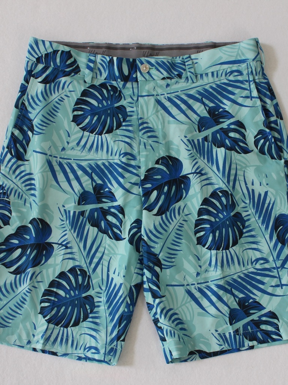 Walter Hagen 11 Majors Golf Shorts Blue Tropical Print Size 34